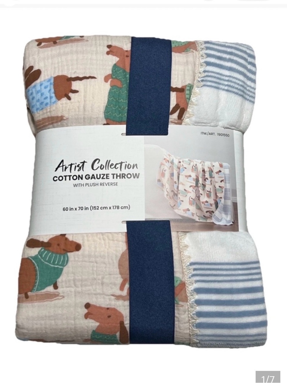 Artist Collection Cotton Gauze Throw - dachshund Print